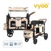 Keenz VYOO Stroller Wagon with Canopy - Foldable Design for Easy Storage, 5 Seating Positions for Kids, Enhanced Child Safety, All-Terrain Mobility, 2-Passengers, Mocha view 2