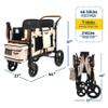 Keenz VYOO Stroller Wagon with Canopy - Foldable Design for Easy Storage, 5 Seating Positions for Kids, Enhanced Child Safety, All-Terrain Mobility, 2-Passengers, Mocha view 3