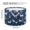AMmao Christmas Tree Deer Pattern Toys Storage Bin with Cotton Rope Large Capacity Clothes Storage Baskets Laundry Hamper Holiday Ornament Box Organizer for Bedroom Bathroom Nursery view 2