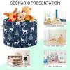AMmao Christmas Tree Deer Pattern Toys Storage Bin with Cotton Rope Large Capacity Clothes Storage Baskets Laundry Hamper Holiday Ornament Box Organizer for Bedroom Bathroom Nursery view 4