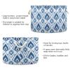 Abstract Blue White Geometric Pattern Toys Storage Bin with Cotton Rope Large Capacity Clothes Storage Baskets Laundry Hamper Holiday Ornament Box Organizer for Bedroom Bathroom Nursery view 3