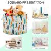 Abstract Tropical Surfboard Pattern Toys Storage Bin with Cotton Rope Large Capacity Clothes Storage Baskets Laundry Hamper Holiday Ornament Box Organizer for Bedroom Bathroom Nursery view 4