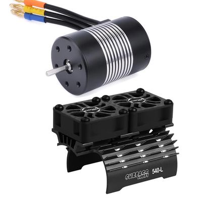 540 RC Car Brushless Motor 1/10 3650 5200KV Motor+RC Motor Cooling Fans with Heatsink