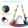 40 Inch Saucer Tree Swing for Kids, Outdoor Round Swing with Hanging Straps & Adjustable Ropes, Easy Assembly view 2