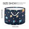 Abstract Space Planet Pattern Toys Storage Bin with Cotton Rope Large Capacity Clothes Storage Baskets Laundry Hamper Holiday Ornament Box Organizer for Bedroom Bathroom Nursery view 2