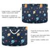 Abstract Space Planet Pattern Toys Storage Bin with Cotton Rope Large Capacity Clothes Storage Baskets Laundry Hamper Holiday Ornament Box Organizer for Bedroom Bathroom Nursery view 3