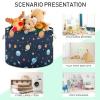 Abstract Space Planet Pattern Toys Storage Bin with Cotton Rope Large Capacity Clothes Storage Baskets Laundry Hamper Holiday Ornament Box Organizer for Bedroom Bathroom Nursery view 4