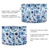 Abstract Blue Eyes Pattern Toys Storage Bin with Cotton Rope Large Capacity Clothes Storage Baskets Laundry Hamper Holiday Ornament Box Organizer for Bedroom Bathroom Nursery view 3