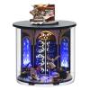 Foyucool Miniature House Kit, Dollhouse Kit with Furnitures, DIY Mini House Building Kit for for Adult, Christmas Home Decorations Gifts for Family and Friends, Magic Gate view 1