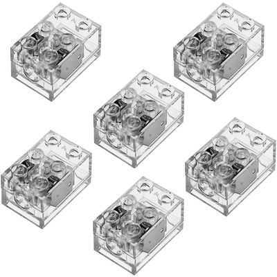 ASTEM Green Light-Up-Bricks Accessories Kits, 2x3 Classic Transparent LED Light Brick Pack, 6PCS Parts Building-Blocks Set Toys