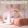 besrey Kids Tent, Kids Play Tent 2 in 1 with Padded Mat and Lights, Large Playhouse with 2 Doors & 4 Windows, Indoor & Outdoor, Christmas Toddler Playhouse, 51" x35" x 51" (Pink) view 4