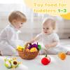 Play Food for Toddler 1-3, Plush Pretend Food Set with Sorting Fruit Basket, Baby Sensory Toys 6-12 Months, Montessori Learning Early Educational Toy for Infants, Gifts for 1 Year Old Boy Girl view 4