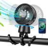 20000mAh Portable Stroller Fan, 120 Auto Oscillation, 3-IN-1 with Power Bank LED Light Detachable Flexible Tripod Rechargeable Battery Powered Clip On Fans Desk for Baby Crib Car Seat Travel view 1