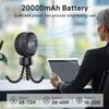 20000mAh Portable Stroller Fan, 120 Auto Oscillation, 3-IN-1 with Power Bank LED Light Detachable Flexible Tripod Rechargeable Battery Powered Clip On Fans Desk for Baby Crib Car Seat Travel view 2