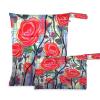 Wajiw 2pcs Wet Dry Bags Waterproof Reusable Wet Dry Bags for Travel,Dirty Gym Clothes and Toiletries,Flower Painting view 1
