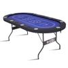 RAYKEEP 10 Player Poker Table Foldable, 84" Folding Blackjack Texas Holdem Table, Portable Casino Leisure Card Board Game Table with Cup Holders and Padded Rails for Game Room (Black) view 1