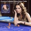 RAYKEEP 10 Player Poker Table Foldable, 84" Folding Blackjack Texas Holdem Table, Portable Casino Leisure Card Board Game Table with Cup Holders and Padded Rails for Game Room (Black) view 3