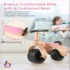 KRIDDO Wooden Baby Balance Bike 1 Year Old, Wide Wheels for Stable and Smooth Ride, Boy Girl First Balance Bike Gift for 12 Month to 3 Year, Non-Sharp Parts, Soft Seat, Pink view 3