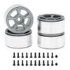 LAEFINA 4PCS 1.0 inch Micro Beadlock Metal Alloy Wheels Rims for 1/18 TRX4M 1/24 RC Crawler Car SCX24 FMS FCX24 Upgrade Parts (C, Grey) view 2