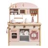 ROBUD Play Kitchen for Kids Toddlers, Wooden Play Kitchen with Realistic Accessories, Toy Kitchen Set with Plenty of Play Features, Modern Style Toy Kitchen for Girls & Boys, Gift for Ages 3+, Pink view 1