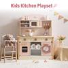 ROBUD Play Kitchen for Kids Toddlers, Wooden Play Kitchen with Realistic Accessories, Toy Kitchen Set with Plenty of Play Features, Modern Style Toy Kitchen for Girls & Boys, Gift for Ages 3+, Pink view 2