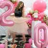 TONIFUL 40 Inch Large Light Pink Number 20 Balloons Giant Digital 20 Helium Balloons, Pink Foil Mylar Big Number Balloons for 20th Birthday Party 20th niversary Supplies Decorations view 4