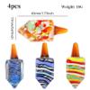 Nicedeal Dreidels for Hanukkah 4Pcs Exquisite Glass Dreidel Lightweight Collectible Dreidels Hanukkah Decorations for Tabletop Living Room, Dreidels view 4