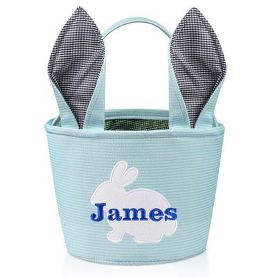 Easter Basket, Eremovd Personalized Easter Basket Bunny Easter Baskets for Kids - Blue