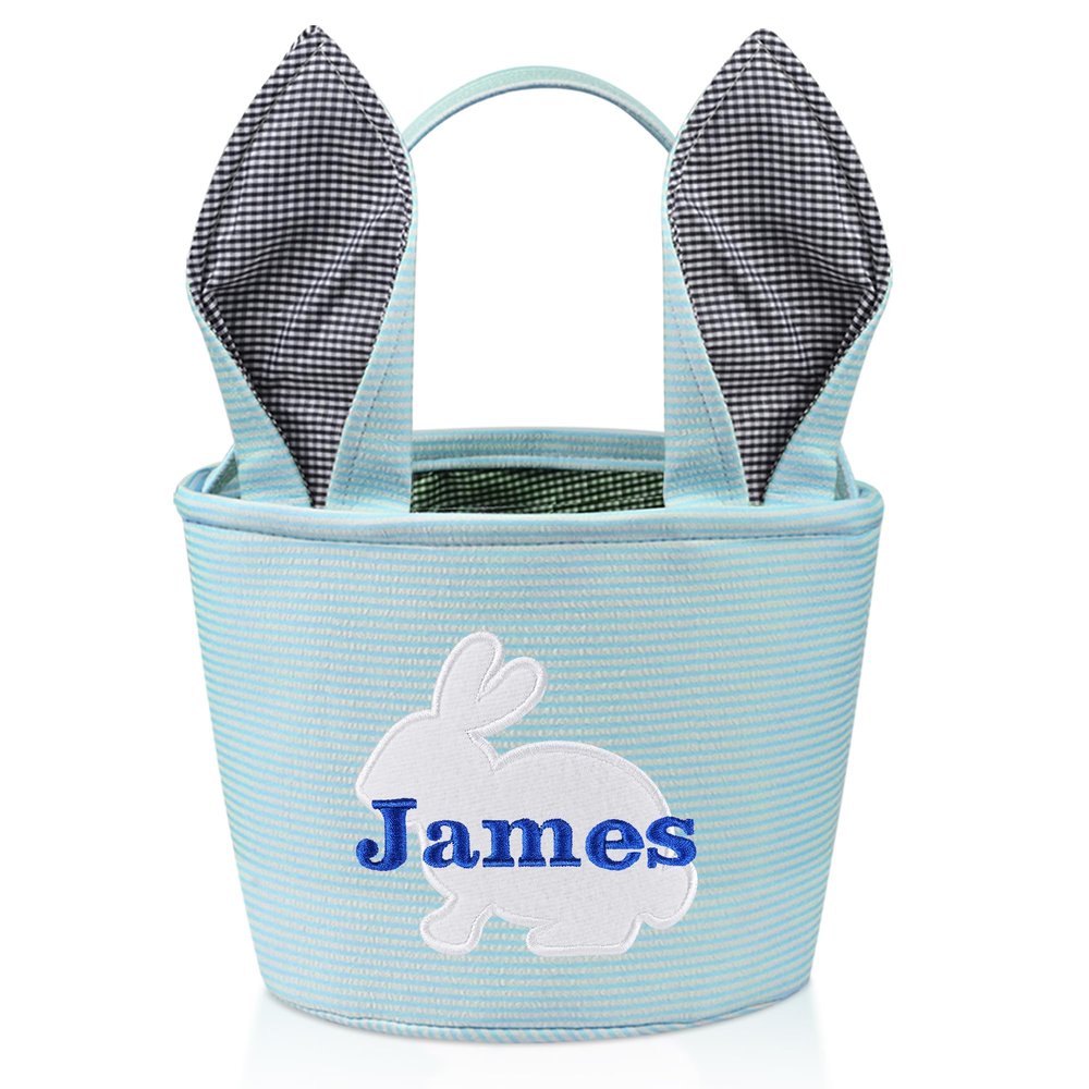 Easter Basket, Eremovd Personalized Easter Basket Bunny Easter Baskets for Kids - Blue