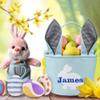 Easter Basket, Eremovd Personalized Easter Basket Bunny Easter Baskets for Kids - Blue view 3