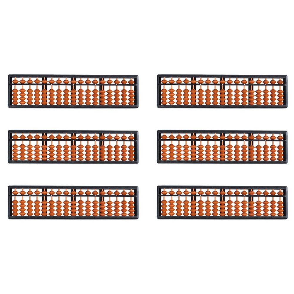 Baglaum 6X Plastic Abacus Arithmetic Abacus Kids Calculation Tool 17 Digits