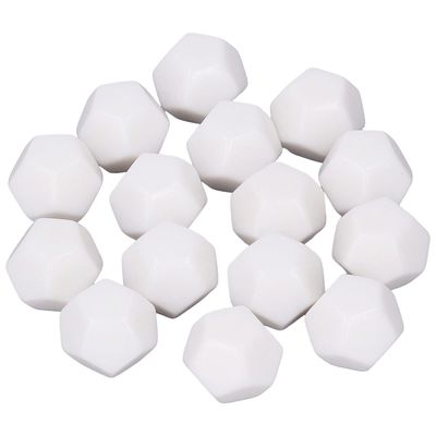 30PCS 22mm Dice, 12 Sided Dice Plastic Write On Teaching Dice Cubes Polyhedral Dice Kit DIY Dice for Board Games for Math Counting Teaching, Party Favor, Fun