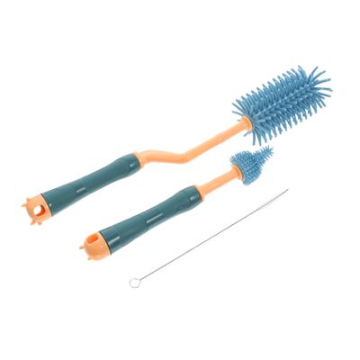 1set Portable Bottle Brush Set for Silicone Cleaning Kit Rotating Straw and Nipple Brushes Multi-Functional Household Tool for Care