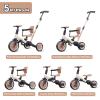 newyoo Toddler Tricycle with Push Handle for 1-3 Year Old, Toddler Bike, Birthday Gift and Toy for Boys and Girls, 5 in 1 Kids Trike, Balance Bike with Backrest and Safety Belt, Khaki, TR007 view 2