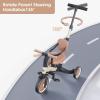 newyoo Toddler Tricycle with Push Handle for 1-3 Year Old, Toddler Bike, Birthday Gift and Toy for Boys and Girls, 5 in 1 Kids Trike, Balance Bike with Backrest and Safety Belt, Khaki, TR007 view 4