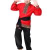 Boys 2 Piece Russian Dance Outfits Performance Costume Traditional Dancewear with Belt, Red, 180cm view 2