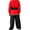 Boys 2 Piece Russian Dance Outfits Performance Costume Traditional Dancewear with Belt, Red, 180cm view 4