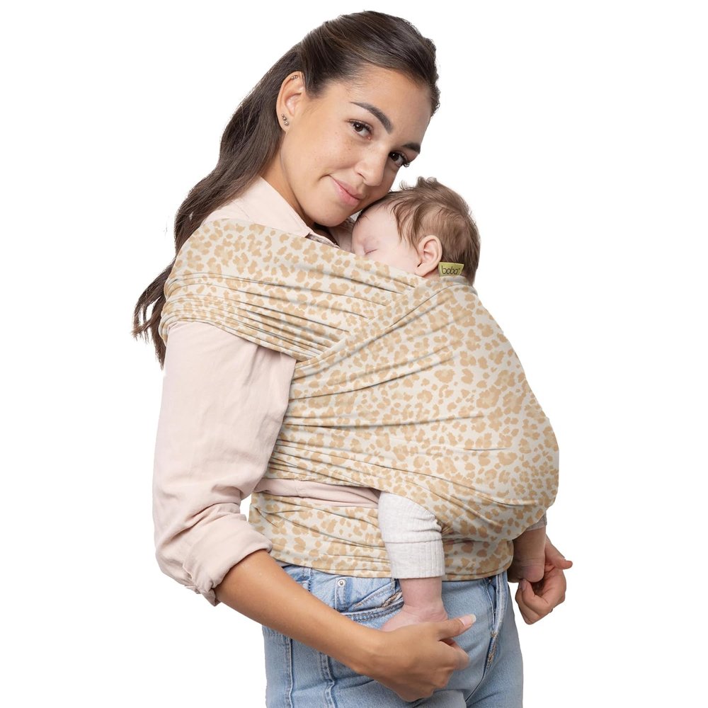 Boba Baby Wrap Carrier Original Baby Sling Carrier for Newborns (735 lbs), Soft, Secure, Hands-Free & Ergonomic, Ideal for Comfortable Bonding, New Parents (Sand Leopard)
