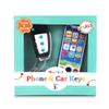 Playkidiz Toy Phone w/Car Keys, Real Looking Pretend Play Toddler Cell Phone Toys and Remote Car Key for Boys, Lights, Sound Effects, Apps & Buttons - Batteries Included - 3+ view 1