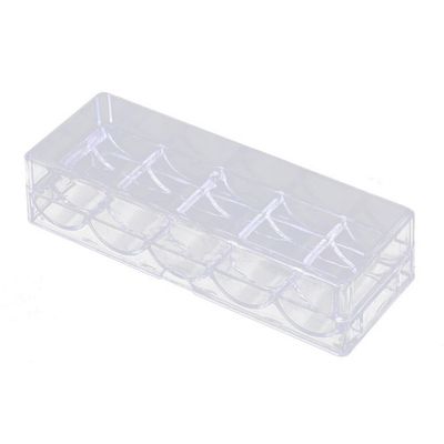 TEHAUX 100 Poker Chips Square Storage Bins Lids Acrylic Chip Holder for Board Game Pieces