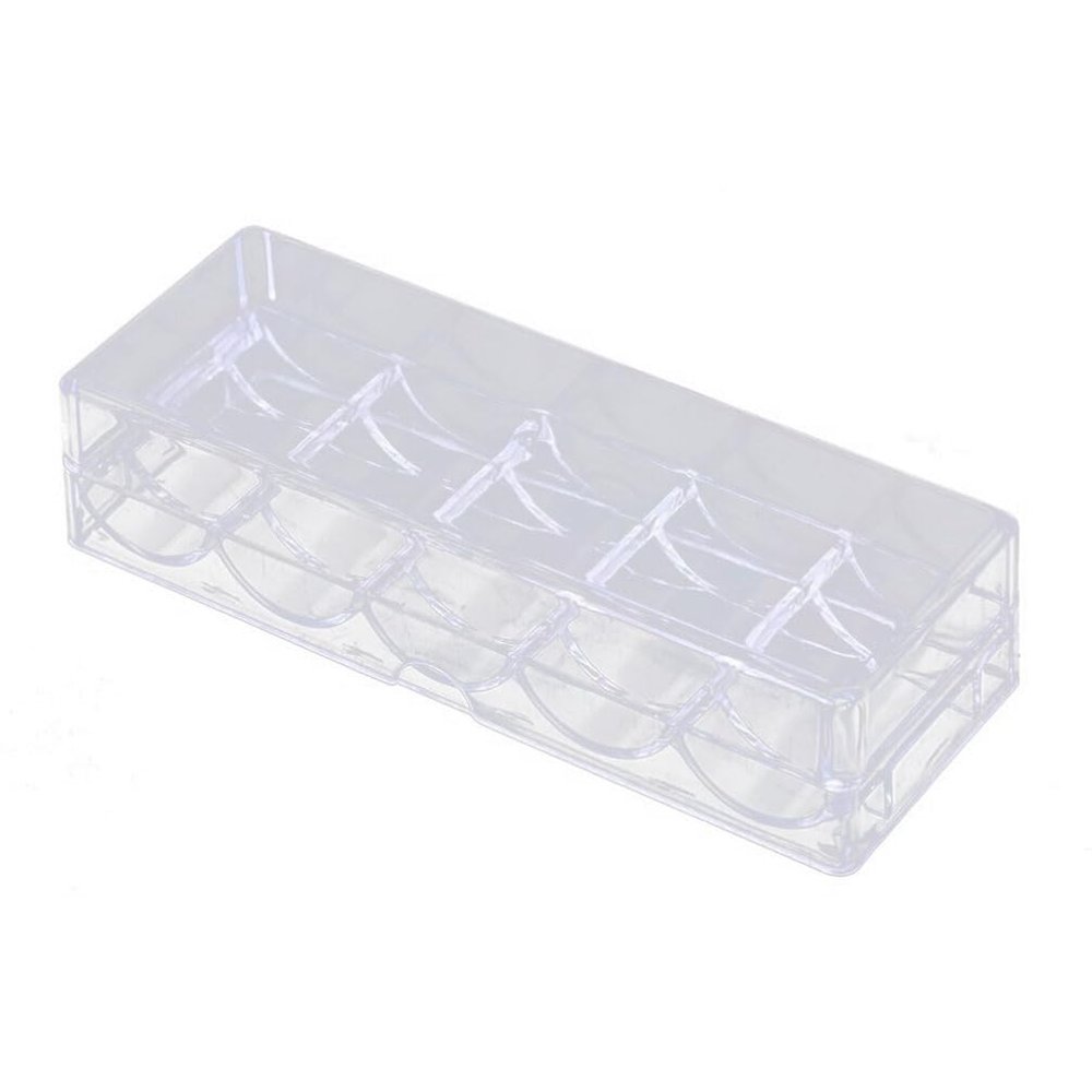 TEHAUX 100 Poker Chips Square Storage Bins Lids Acrylic Chip Holder for Board Game Pieces