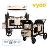 Keenz VYOO Stroller Wagon with Canopy - Foldable Design for Easy Storage, 5 Seating Positions for Kids, Enhanced Child Safety, All-Terrain Mobility, 4-Passangers, Mocha view 2