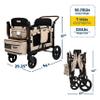 Keenz VYOO Stroller Wagon with Canopy - Foldable Design for Easy Storage, 5 Seating Positions for Kids, Enhanced Child Safety, All-Terrain Mobility, 4-Passangers, Mocha view 3