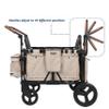 Keenz VYOO Stroller Wagon with Canopy - Foldable Design for Easy Storage, 5 Seating Positions for Kids, Enhanced Child Safety, All-Terrain Mobility, 4-Passangers, Mocha view 4