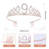9th girls Birthday Sash and Tiara Set Rose Gold Birthday Sash Crown Birthday Party Favors Supplies for girls Party view 2