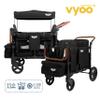 Keenz VYOO Stroller Wagon with Canopy - Foldable Design for Easy Storage, 5 Seating Positions for Kids, Enhanced Child Safety, All-Terrain Mobility, 4-Passangers, Black view 2