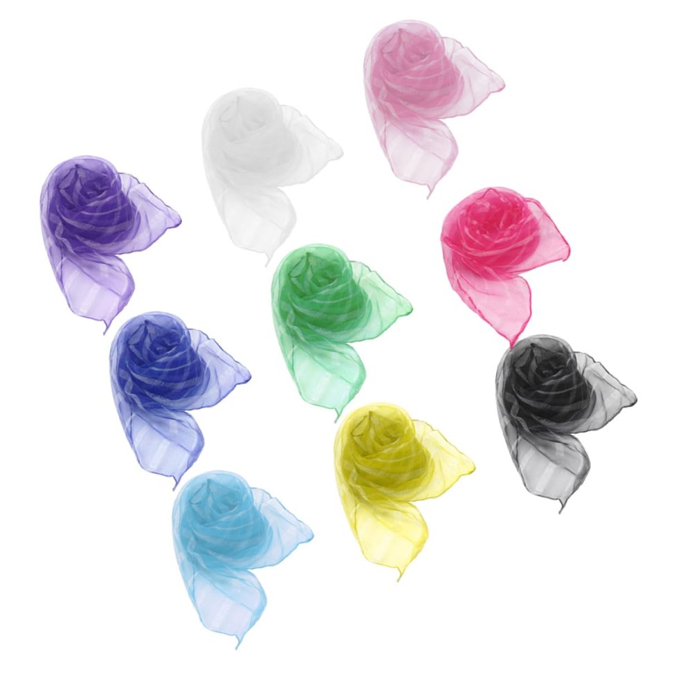 PACKOVE 20pcs Colorful Square Dance Veils for Boy Girl Lightweight Nylon Scarves for Kindergarten Performance Easy to Clean Durable and Versatile Random Colors