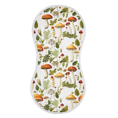 AMmao Herb Plant Mushroom Pattern Burp Cloths 1 Pack Muslin Burping Cloth Cotton Burp Towel Soft Absorbent Baby Burp Cloths for Boys Girls Newborn 22 x 11 in