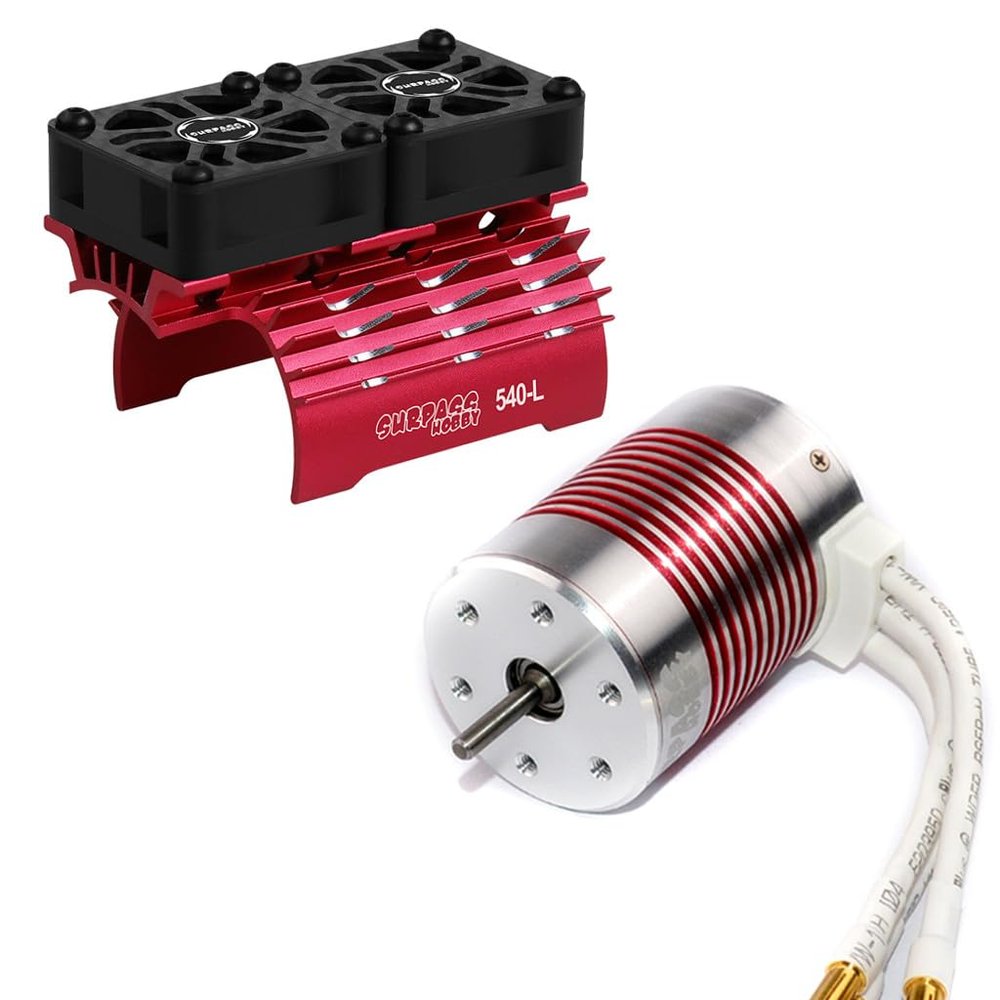 540 1/10 RC Brushless Motor 3650 5200KV Motor+RC Car Motor Cooling Fans with Heatsink