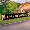 18th Birthday Decorations for Boys Girls - 10ft Black Gold 18th Party Decorations - Durable Yard Fence Wall Sign & Photo Booth Backdrop - Happy 18th Birthday Banner (118" x 20") view 1